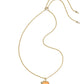 PUMPKIN LONG PENDANT NECKLACE GOLD ORANGE MOTHER OF PEARL - She Chester