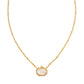 PUMPKIN SHORT PENDANT NECKLACE GOLD IVORY MOTHER OF PEARL - She Chester