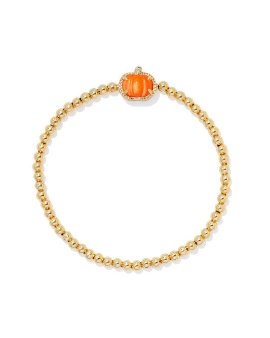 PUMPKIN STRETCH BRACELET GOLD ORANGE MOTHER OF PEARL - She Chester