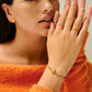 PUMPKIN STRETCH BRACELET GOLD ORANGE MOTHER OF PEARL - She Chester