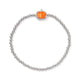 PUMPKIN STRETCH BRACELET SILVER ORANGE MOTHER OF PEARL - She Chester