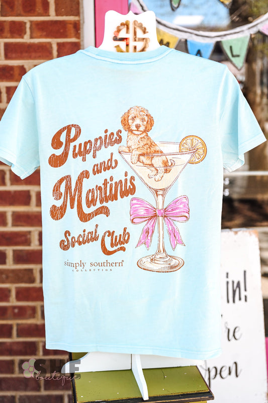 Puppies And Martinis Mineral Wash Tee - She Chester