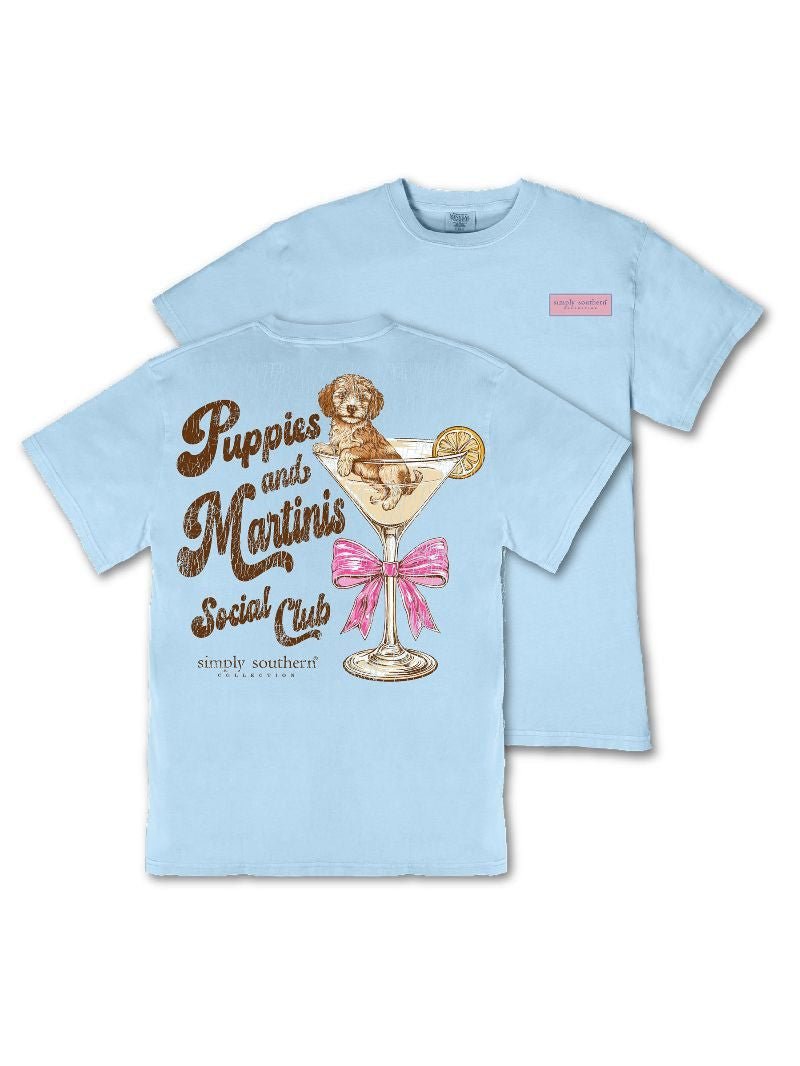 Puppies And Martinis Mineral Wash Tee - She Chester