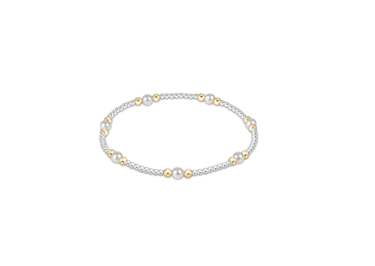 Purpose Pearl 4mm Bead Bracelet - Mixed Metal - She Chester