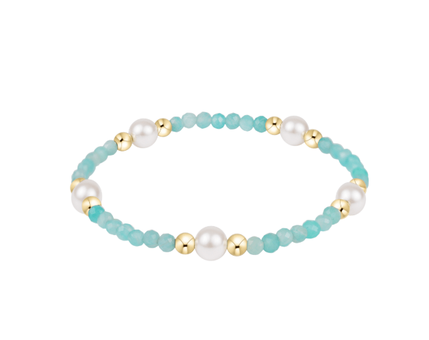 Purpose Pearl 6mm Gem Bracelet - Amazonite - She Chester