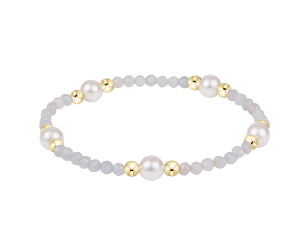 Purpose Pearl 6mm Gem Bracelet - Aquamarine - She Chester