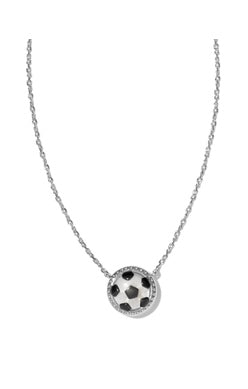 SOCCER SHORT PENDANT NECKLACESILVER IVORY MOTHER OF PEARL