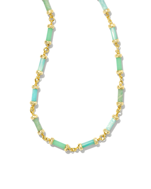 GIGI STRAND NECKLACE IN GOLD BLUE MIX