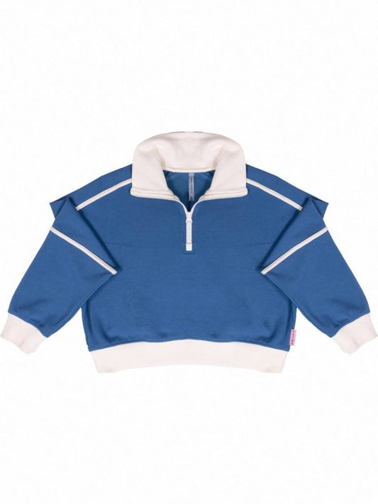 Quarter Zip Contrast Dark Blue SS - She Chester
