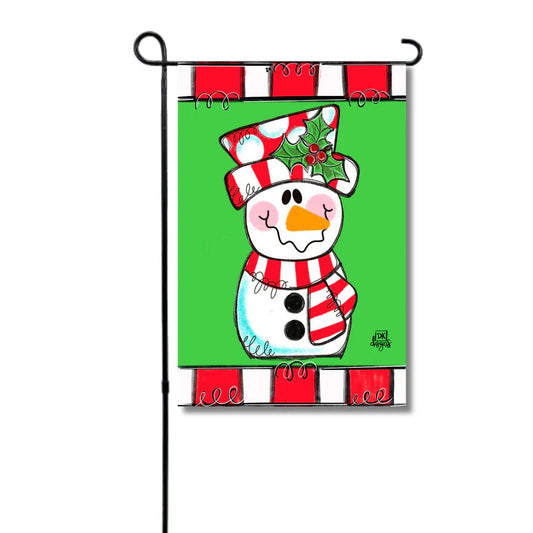 Red Snowman Garden Glam Flag - She Chester
