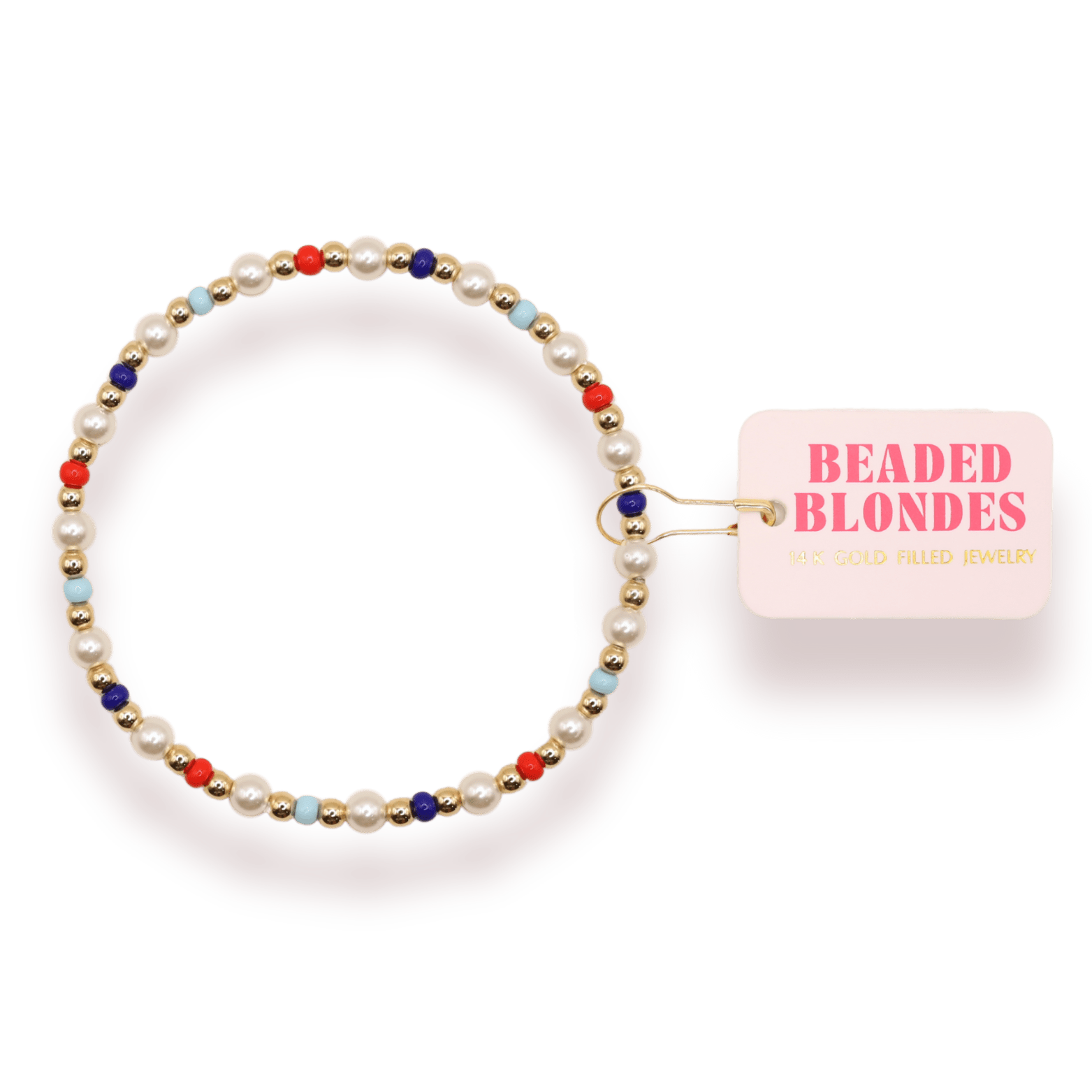 Red, White and Blue Luci Bracelet: Standard 6.75 inch - She Chester