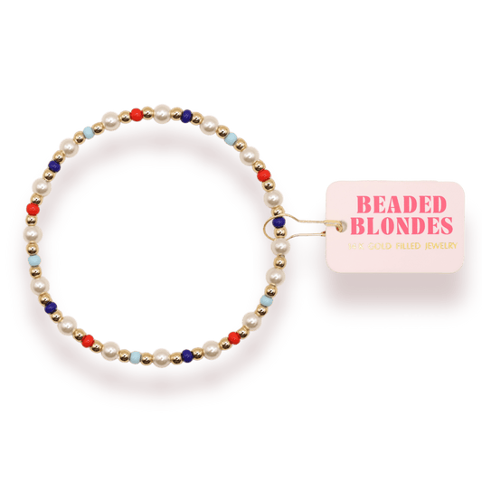 Red, White and Blue Luci Bracelet: Standard 6.75 inch - She Chester