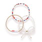 Red, White and Blue Luster Sprinkle Bracelet: Standard 6.75 inch - She Chester