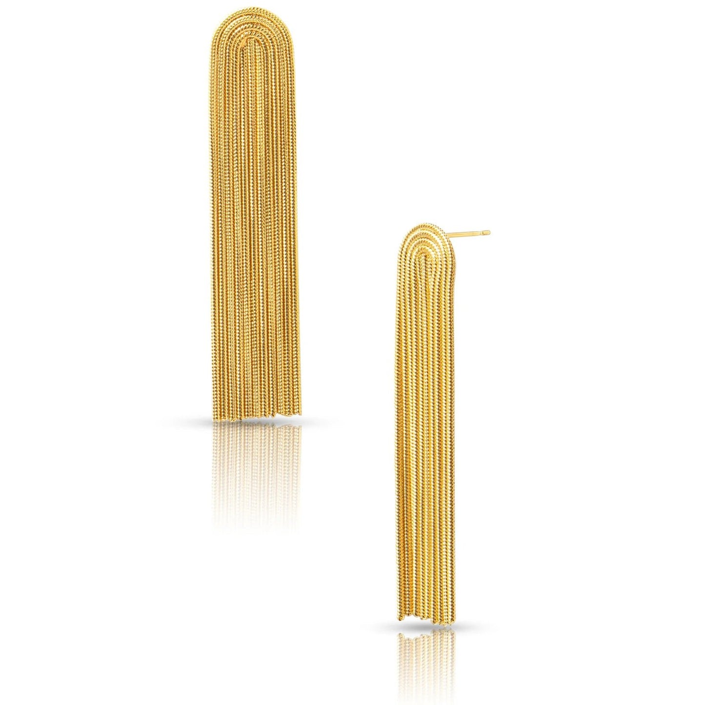 Reine Snake Chain Tassel Gold Earring - She Chester