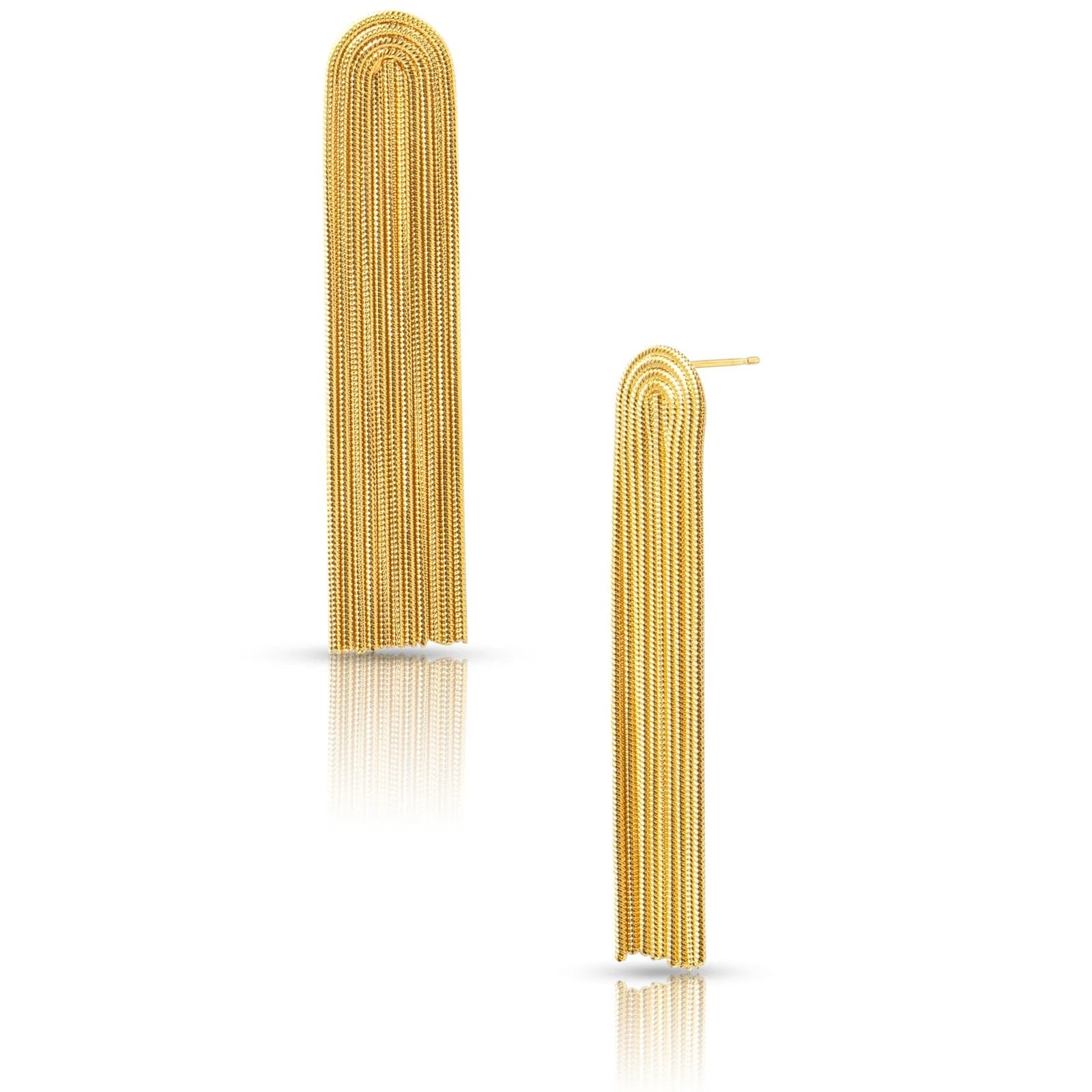 Reine Snake Chain Tassel Gold Earring - She Chester