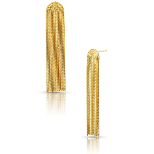 Reine Snake Chain Tassel Gold Earring - She Chester