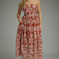 Rennie Rust Toile Strapless Dress - She Chester