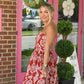 Rennie Rust Toile Strapless Dress - She Chester