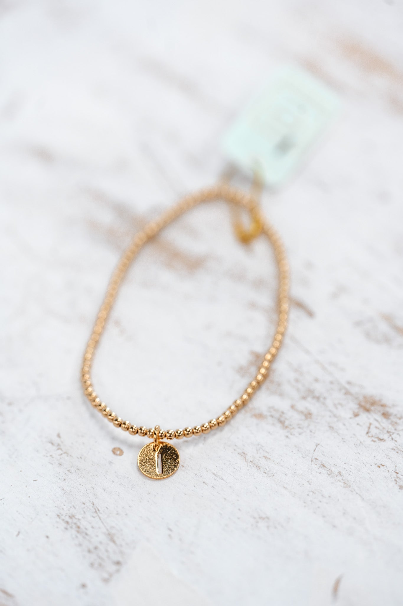 Respect Initial Bracelet Gold Small Disc - I - She Chester