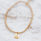 Respect Initial Bracelet Gold Small Disc - M - She Chester
