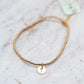 Respect Initial Bracelet Gold Small Disc - T - She Chester