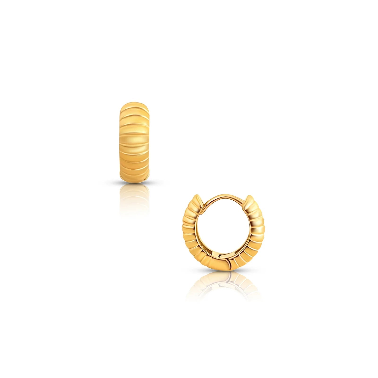 River Gold Coil Huggie Hoop Earring - 246 - She Chester
