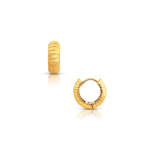 River Gold Coil Huggie Hoop Earring - 246 - She Chester