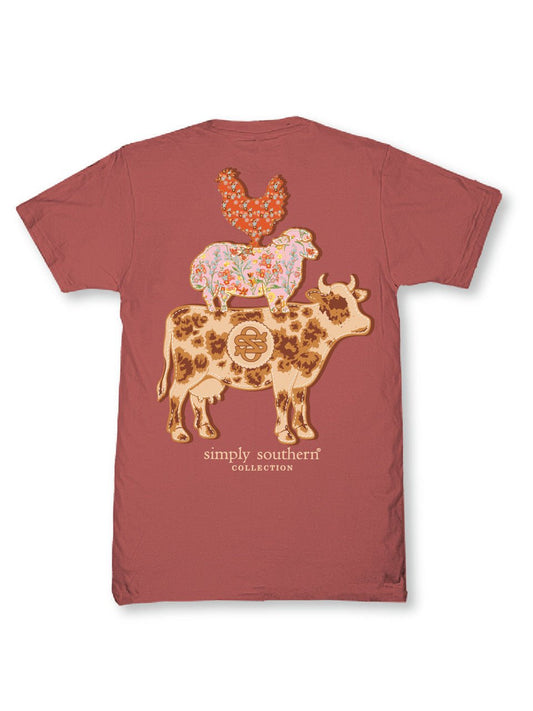 Rooster Sheep Cow Tee - She Chester