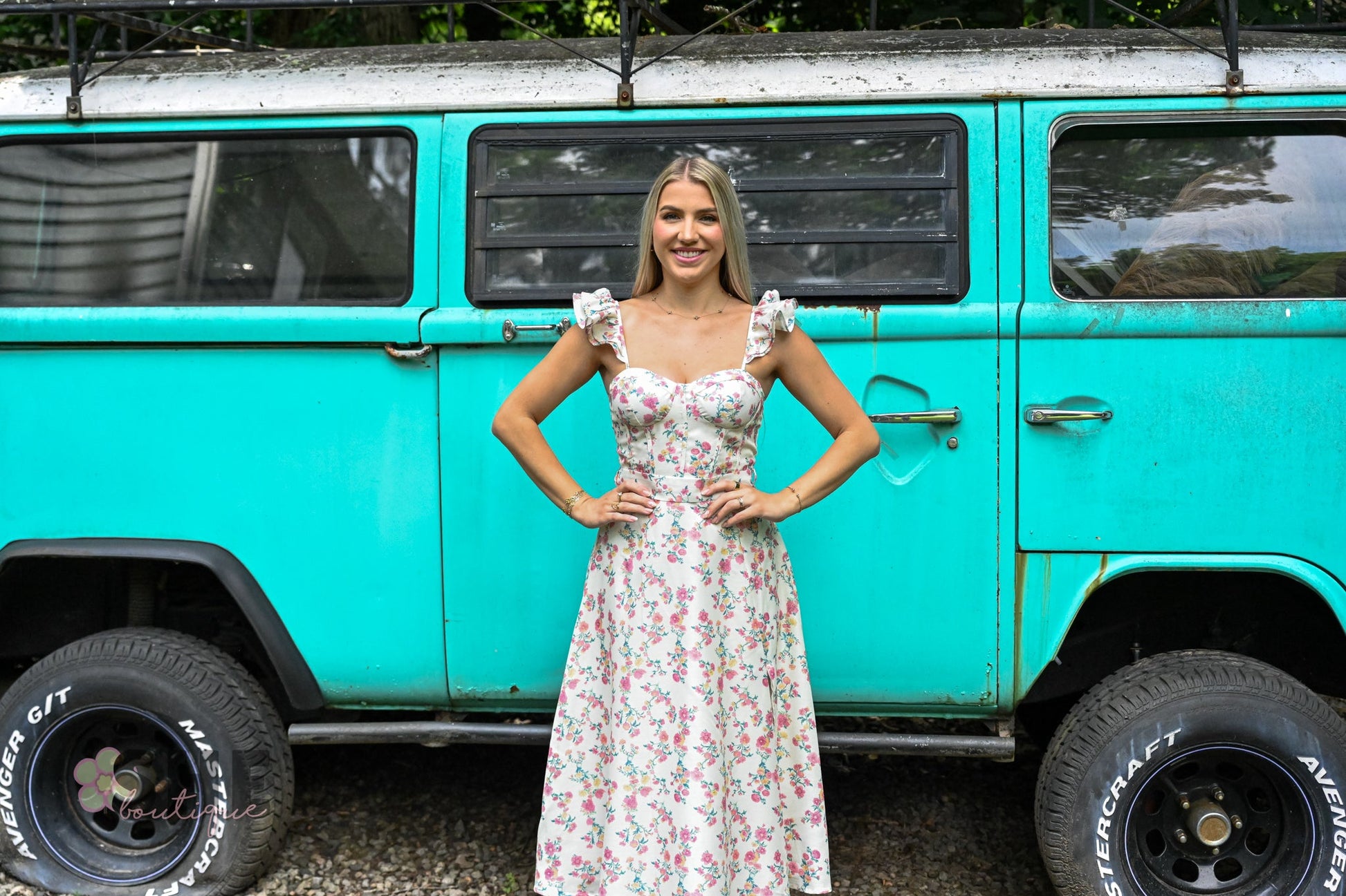Rosebud Ruffle Sleeve Midi Dress - She Chester