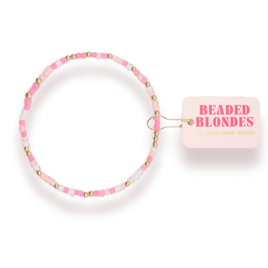 Rosey Pink Sprinkle Bracelet: Standard 6.75 inch - She Chester