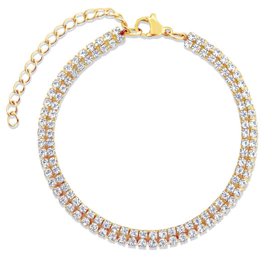Rosie Double Tennis Chain Bracelet - She Chester