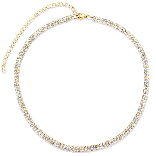 Rosie Double Tennis Choker Necklace - She Chester