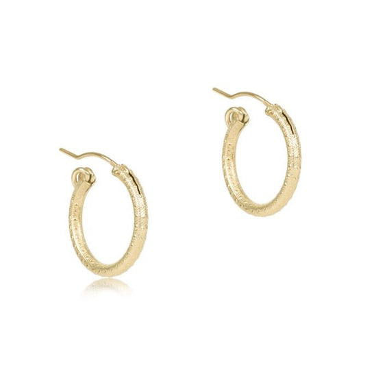 Round Gold 0.5" Hoop - Textured - She Chester