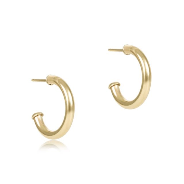 Round Gold 0.5" Post Hoop - 2mm - Smooth - She Chester