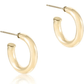 Round Gold 0.5" Post Hoop 4mm Smooth - She Chester