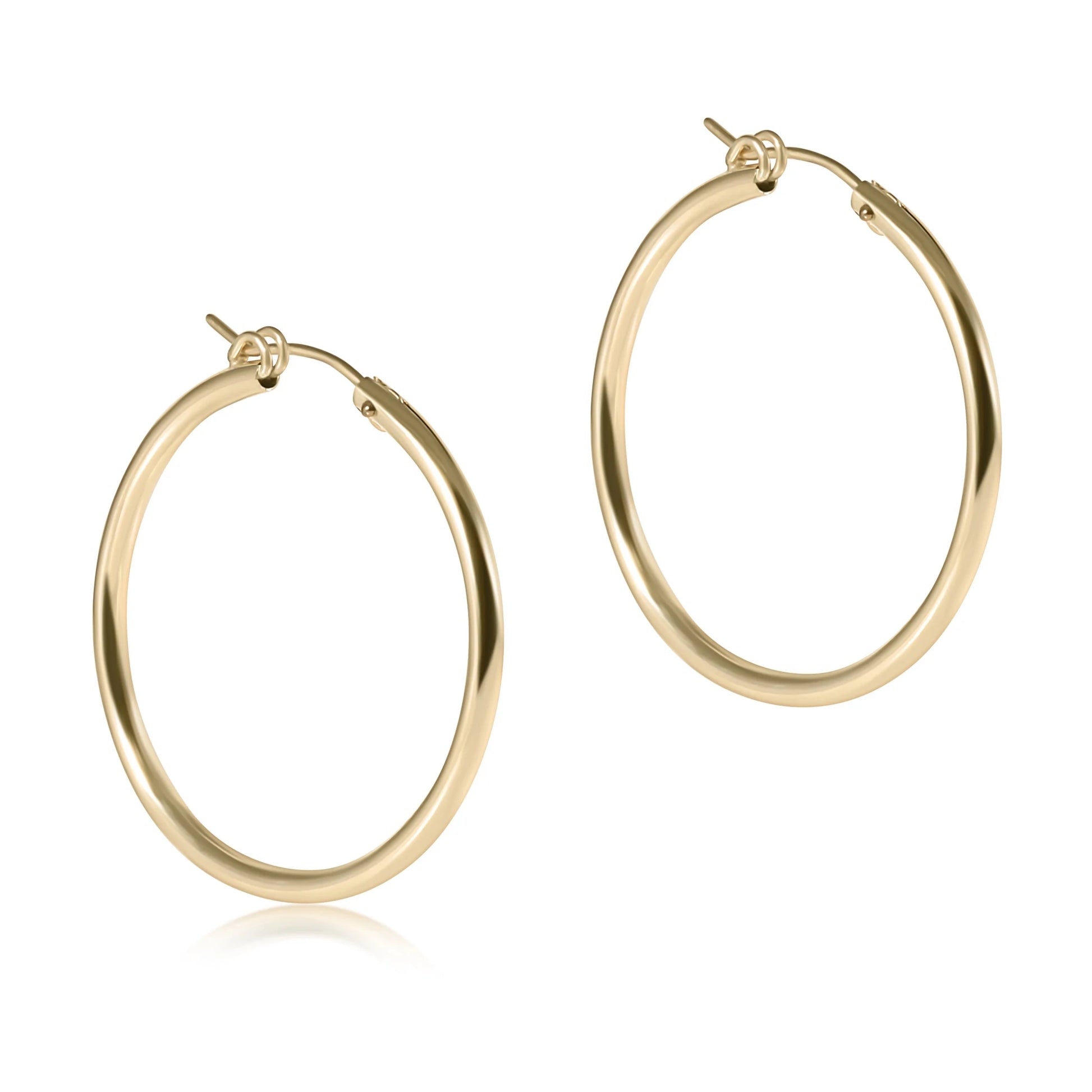 Round Gold 1.25'' Hoop Smooth - She Chester