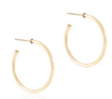 Round Gold 1.25'' Post Hoop - 2mm Smooth - She Chester