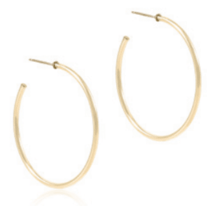 Round Gold 1.75'' Post Hoop - 2mm Smooth - She Chester