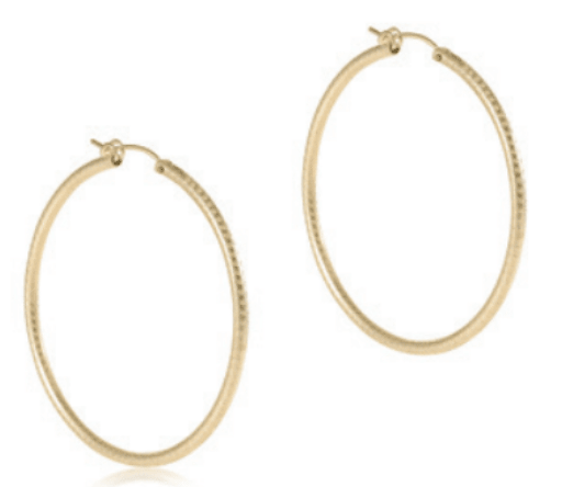 Round Gold 2" Hoop - Textured - She Chester