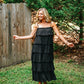 Ruffled Down Black Dress - She Chester