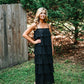 Ruffled Down Black Dress - She Chester