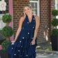 Sable Navy Polka Dot Halter Dress - She Chester