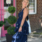 Sable Navy Polka Dot Halter Dress - She Chester