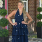 Sable Navy Polka Dot Halter Dress - She Chester