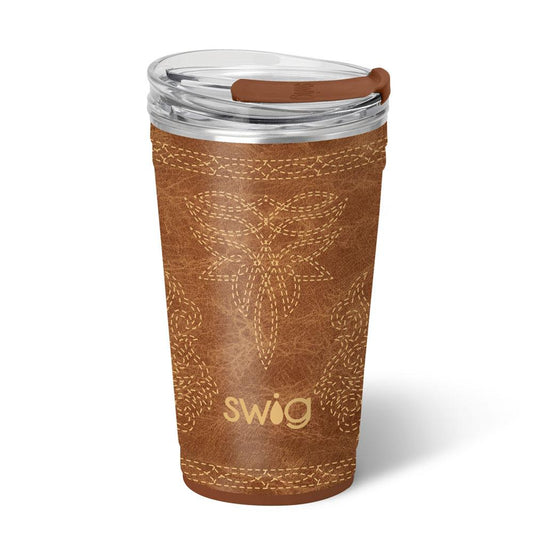 Saddle Stitch Cream Party Cup 24oz - She Chester