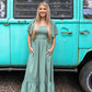Sage Evergreen Smocked Maxi - She Chester
