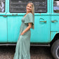 Sage Evergreen Smocked Maxi - She Chester