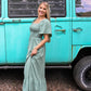 Sage Evergreen Smocked Maxi - She Chester