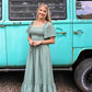 Sage Evergreen Smocked Maxi - She Chester