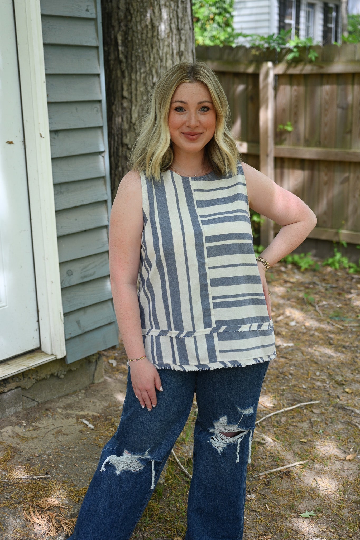 Sail Away Stripe Tank - She Chester